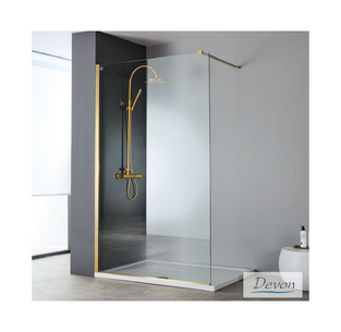 ΔΙΑΧΩΡΙΣΤΙΚΟ DEVON IWIS WALK-IN 50 (46-48) IW50C-211 GOLD BRUSHED PVD CLEAN GLASS