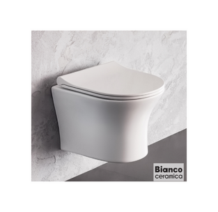 ΛΕΚΑΝΗ BIANCO CERAMICA AIDA RIMLESS ΚΡΕΜΑΣΤΗ AD11000SC-300 48.5εκ.
