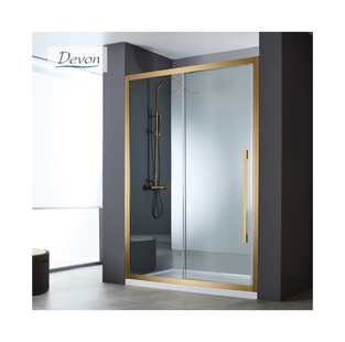 ΚΑΜΠΙΝΑ DEVON NOXX SLIDER 1+1 BRONZE BRUSHED PVD CLEAN GLASS