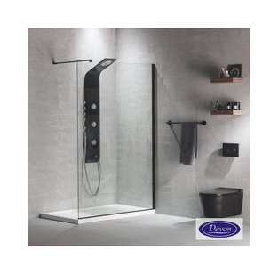 ΔΙΑΧΩΡΙΣΤΙΚΟ DEVON IWIS WALK-IN 40 (37-39) IW40C-400 BLACK MATT CLEAN GLASS
