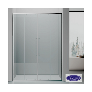 ΚΑΜΠΙΝΑ DEVON ELLI SLIDER 2+2 ΧΡΩΜΙΟ CLEAN GLASS