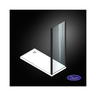 SIDE PANEL DEVON FLOW BLACK MATT CLEAN GLASS